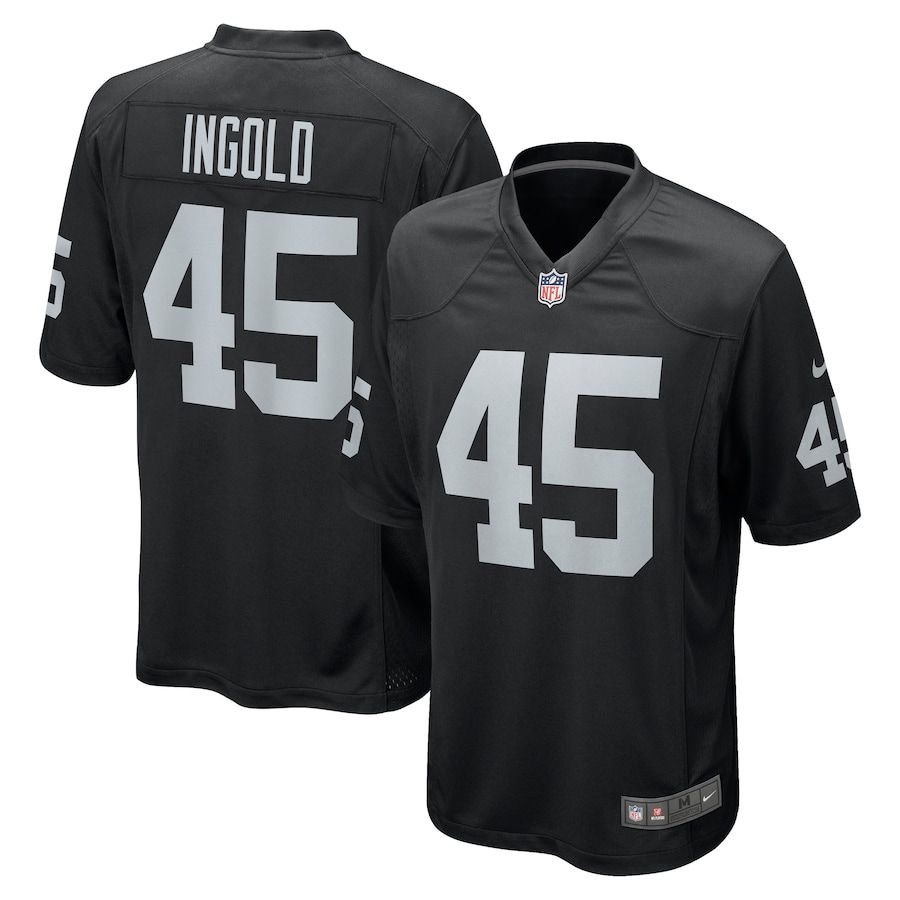 Men Oakland Raiders 45 Alec Ingold Nike Black Game NFL Jersey